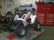 ATV in shop/maintenance